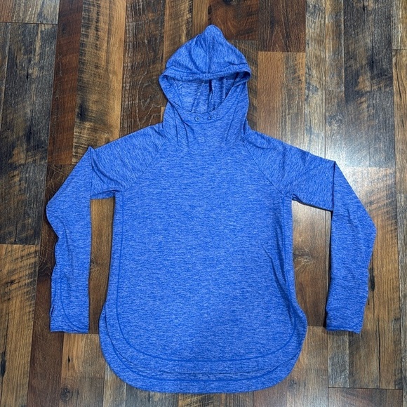 Athleta Tops - Athleta Uptempo Blue Marled Pullover Hoodie